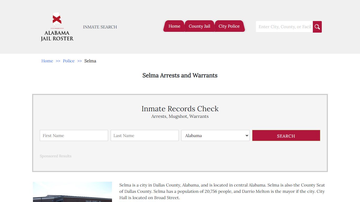 Selma Arrests and Warrants | Alabama Jail Inmate Search